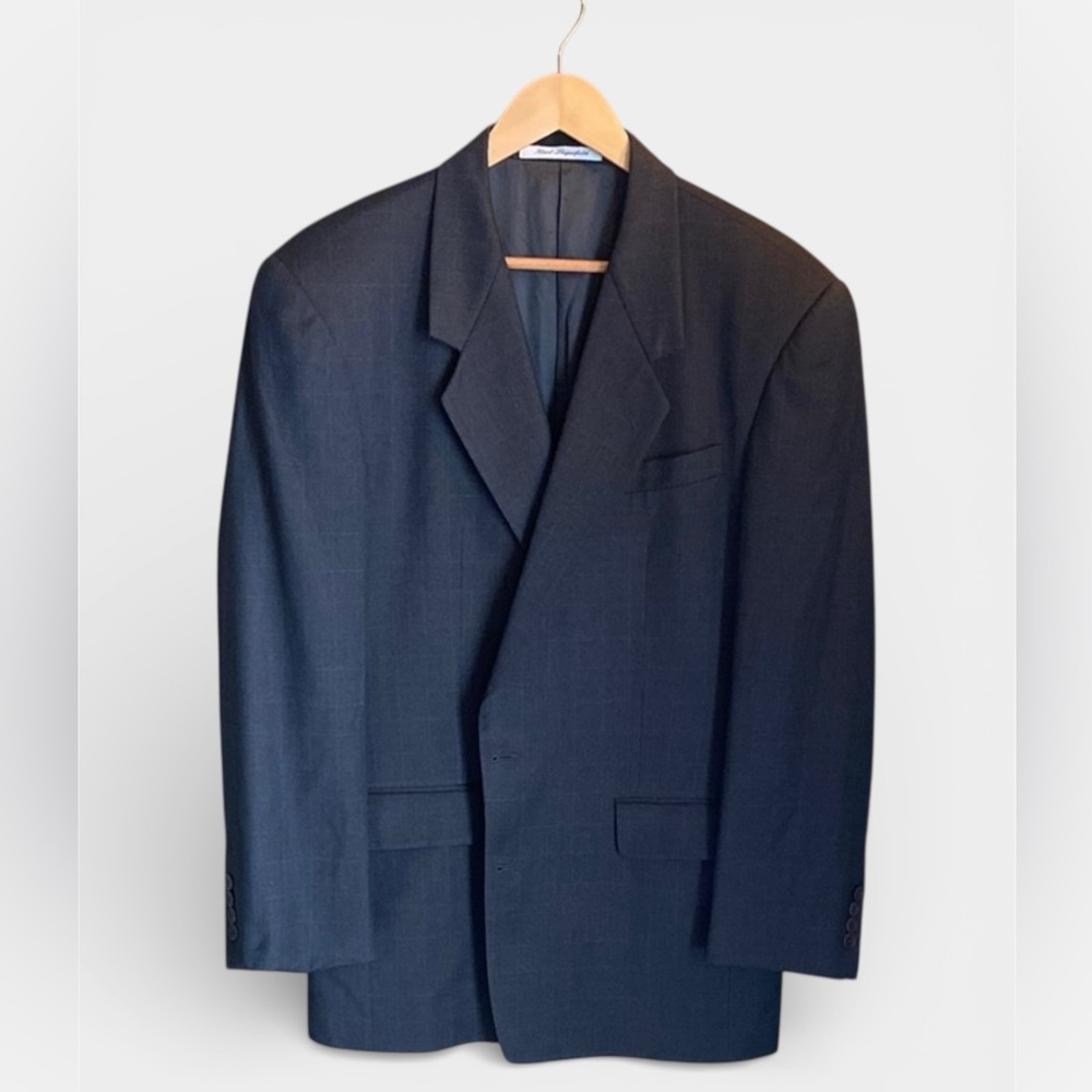 Karl Lagerfeld Gray Plaid Sport Coat Classic Elegance, 43R